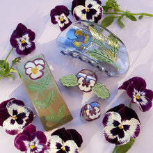 Load image into Gallery viewer, Winona Irene | Micro Mini Pansy Claw - Small Purple Flower Hair Clip
