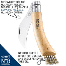Load image into Gallery viewer, Opinel | No.08 Mushroom Knife with Brush
