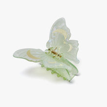 Load image into Gallery viewer, Winona Irene | Light Green Acetate Lunar Moth Hair Claw with Crescent Moons
