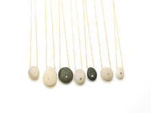 Load image into Gallery viewer, Sasha Samual l Beach Stone Necklace with Diamond Accent
