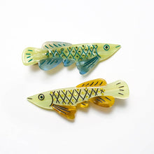 Load image into Gallery viewer, Winona Irene | Arowana Clip - Jeweled Green Fish Alligator Hair Clips
