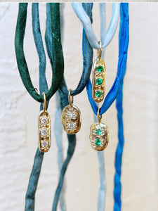 Sky Eyes Fine Jewelry | Necklace, Solid 14k Mix & Match Emerald or Diamond Tiny Pendant