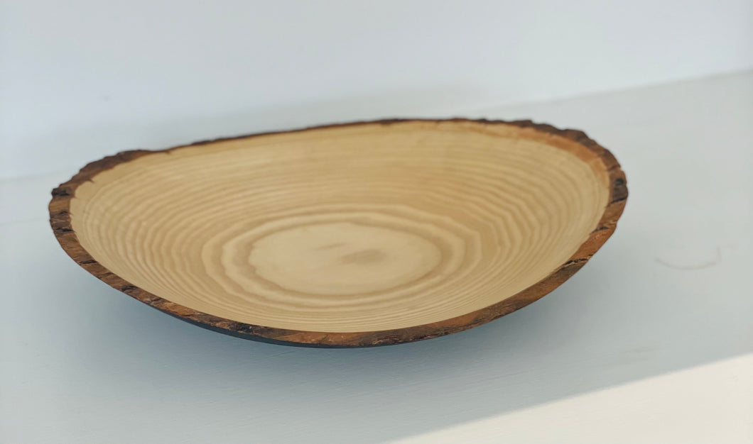 Max Miller | White Ash Oval Bowl with Black Milk Paint Bottom
