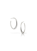 Load image into Gallery viewer, Emily Shaffer | Silver Crescent Hoops
